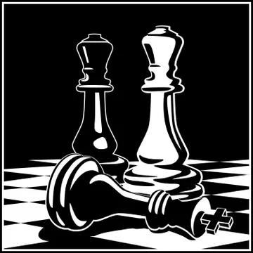 Chess game concept and strategy Illustrazione stock