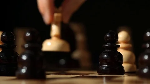 Chess game, decisive move Stock Footage 70593100