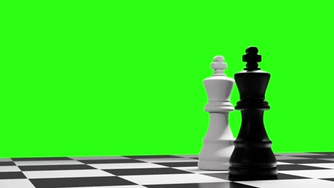 Chess Game - Draw - Green Screen BG in 4K Stock Footage 339917001
