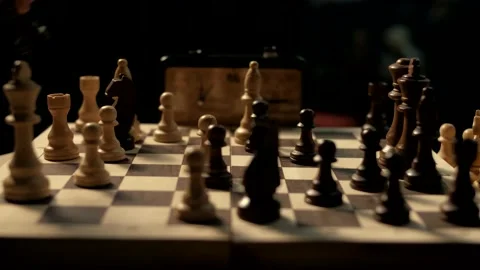 Chess game during the competition in rapid-fire. Stock Footage 156707886