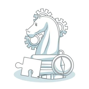 Chess game elements 스톡 일러스트