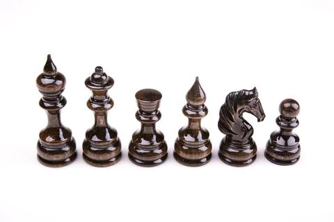 Chess game figures on white background Stock Photos