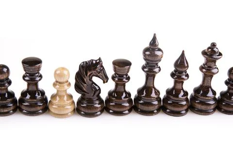Chess game figures on white background Stock Photos