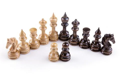Chess game figures on white background Stock Photos