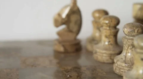 Chess game fly over shallow dof Stock Footage 8510854