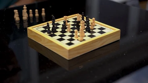 Chess Game High Angle Stock Footage 92842806