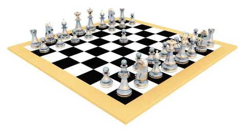 Chess game isolated on white background Illustrazione stock