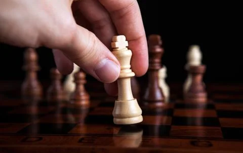 Chess game king move Stock Photos