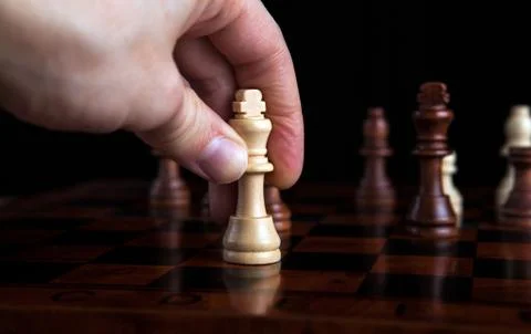 Chess game king move Stock Photos