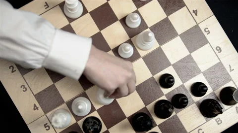 Chess game. Knight move in chess. Video stock 238778274