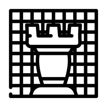Chess game line icon vector illustration black Stock Illustration