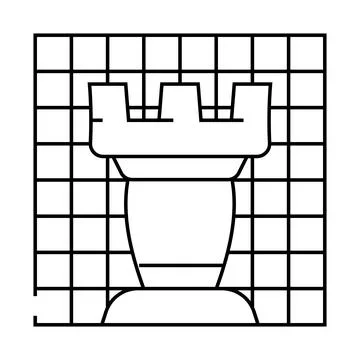 Chess game line icon vector illustration black Stock Illustration