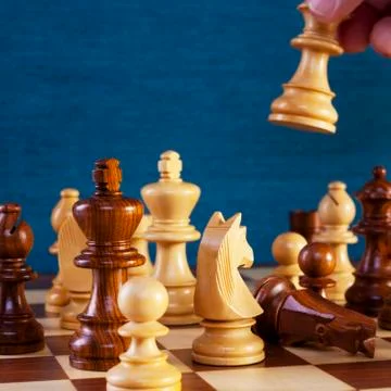 Chess game making a move square copy space Stock Photos