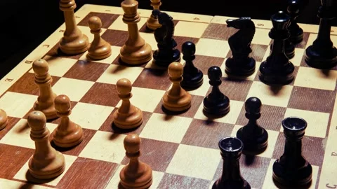 Chess game middlegame Stock Footage 148076851