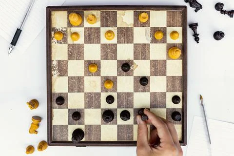 Chess game Stockfoto's