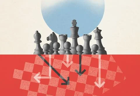 Chess game plan vintage style poster イラスト素材