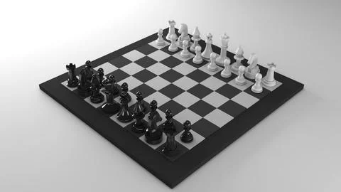 Chess game planning the first turn,competitive strategy planning concept,fi.. Stock Photos