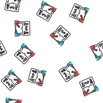 Chess game playing gamer vector seamless pattern 스톡 일러스트