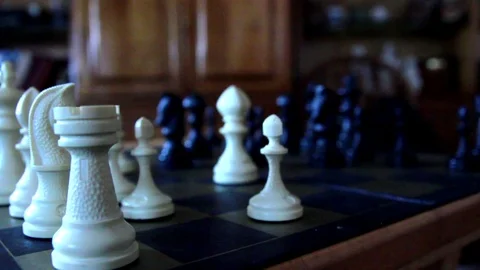 Chess Game Rack Focus Stock Footage 84037574