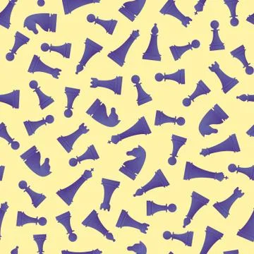 Chess game seamless pattern in cartoon style. Stock Illustration