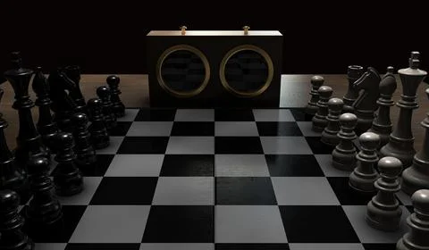 Chess Game Setup 스톡 일러스트