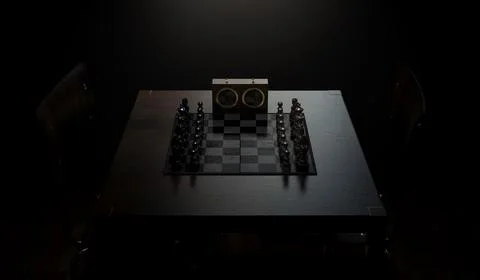 Chess Game Setup 스톡 일러스트