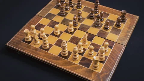 Chess game stop motion. Strategic planning concept. Video stock 135600254