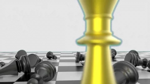 Chess Game Strategy Alpha Channel Concept Animation Loop Stock Footage 332667541