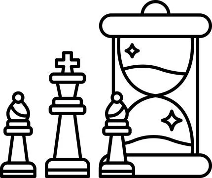 A chess game with a timer in the background Stock Illustration