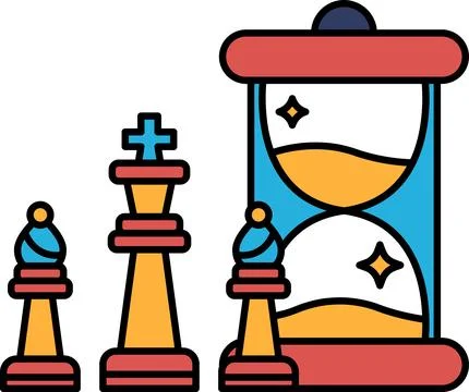 A chess game with a timer in the background Stock Illustration
