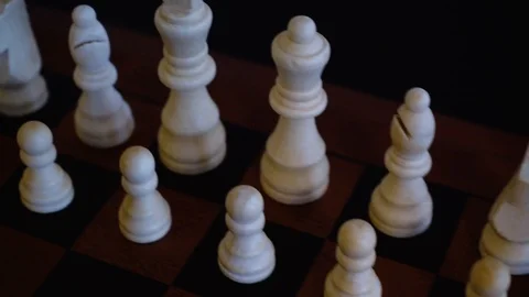 Chess Game Top Down Quarter View Full Board Video stock 124339180