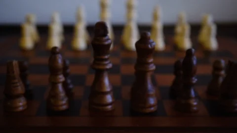 Chess Game Twirl Down White to Black Cinematic Video stock 124338660