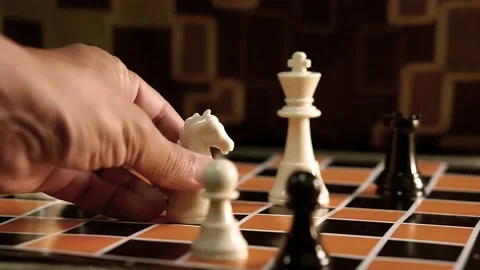 Chess game until the end. The Black team lost. Stock Footage 149086650