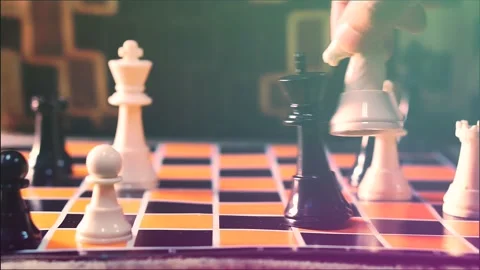Chess game until the end. The Black team lost. Stock Footage 149087561