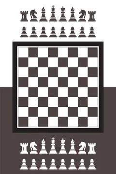 Chess Game Vector Illustration in Flat Style. Chess Board Background. Stock Illustration