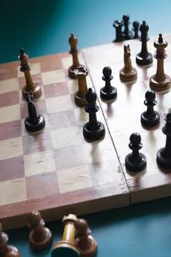 Chess game view from above Stock Photos