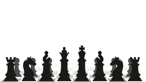 Chess game white background. Chess pieces moving sideways, game preparation. Stock Footage 170414686