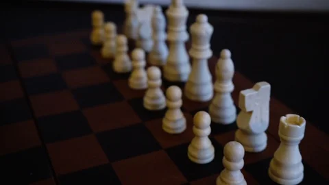 Chess Game White Lineup Video stock 124337095