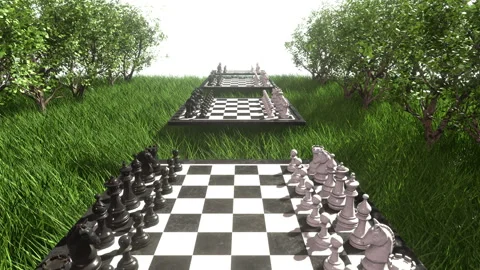Chess Garden Gameboard Background Stock Footage 299821326