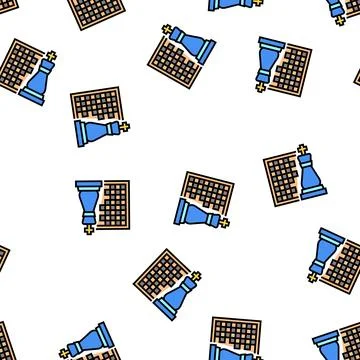 Chess geek vector seamless pattern sign Stock Illustration