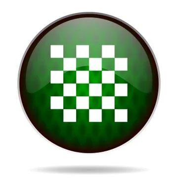 Chess green internet icon. Stock Illustration