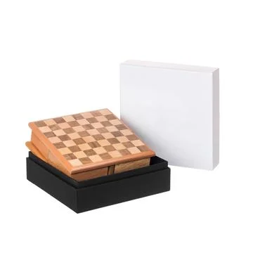 Chess has made checkmate king of black chess in white black background. Stock Photos