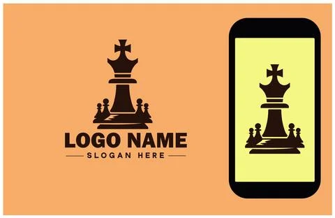 Chess icon Checkmate Board game Strategic game flat logo sign symbol editab.. Stock Illustration