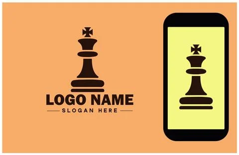 Chess icon Checkmate Board game Strategic game flat logo sign symbol editab.. Illustrazione stock