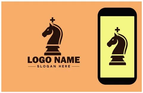 Chess icon Checkmate Board game Strategic game flat logo sign symbol editab.. Stock Illustration