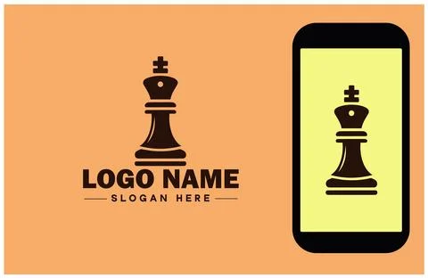 Chess icon Checkmate Board game Strategic game flat logo sign symbol editab.. Stock Illustration