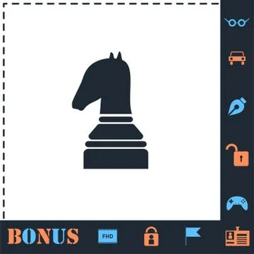 Chess icon flat Illustrazione stock