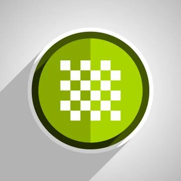 Chess icon, green circle flat design internet button, web and mobile app illu イラスト素材