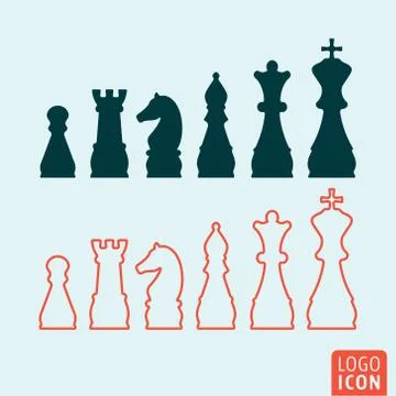 Chess icon isolated Illustrazione stock