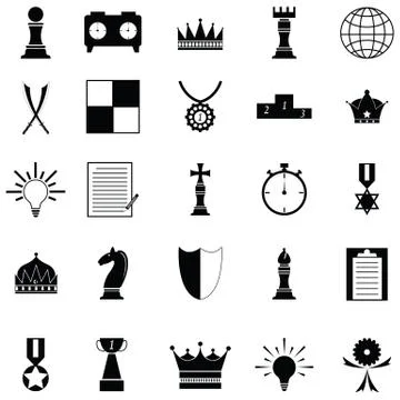 Chess icon set Stock Illustration